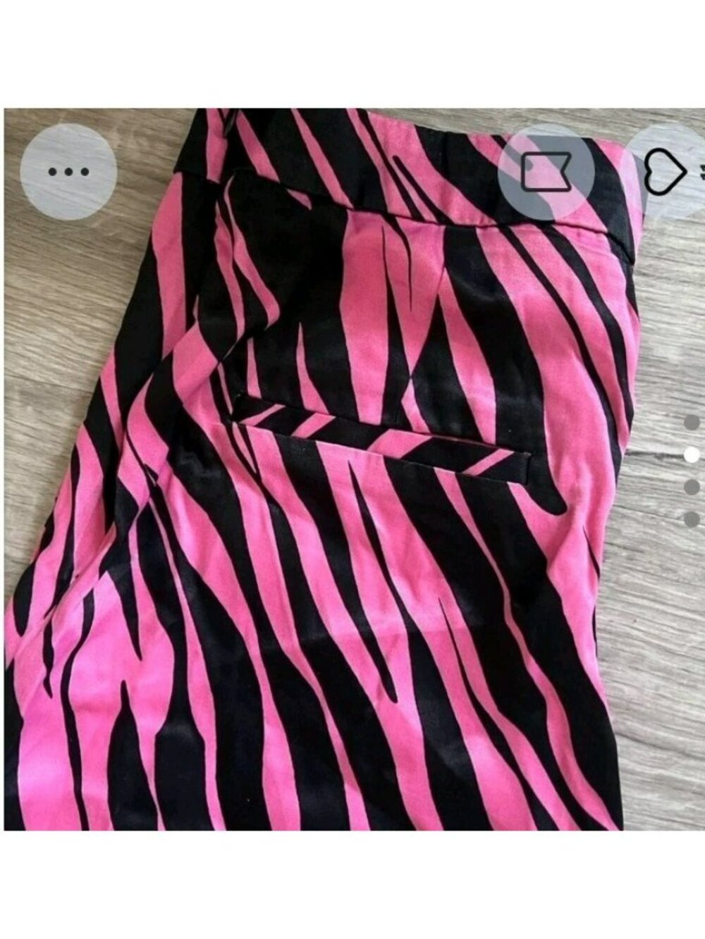 Zara Pants Zebra Print High-Waist Satin Effect Flare Leg Pant Black XS 1478 045 - Picture 3 of 9